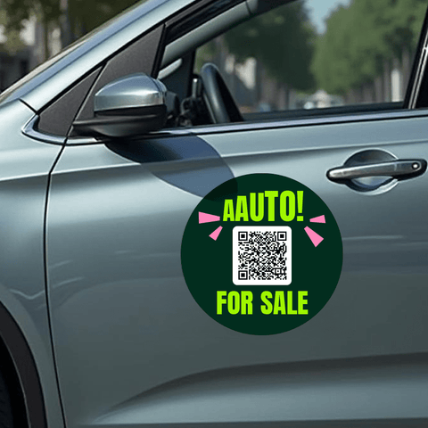 Auto For Sale QR Sticker Round 2 - Pack - Sticker Brothers