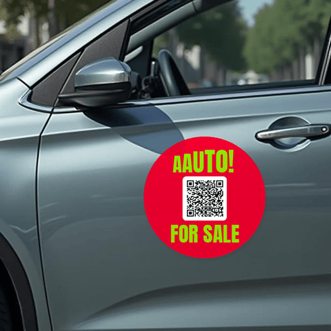 Auto For Sale QR Sticker Round 2 - Pack - Sticker Brothers
