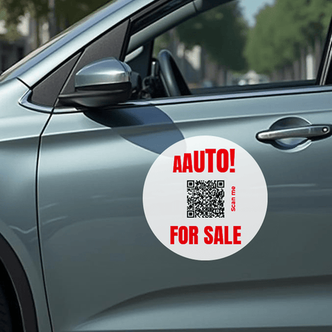 Auto For Sale QR Sticker Round 2 - Pack - Sticker Brothers
