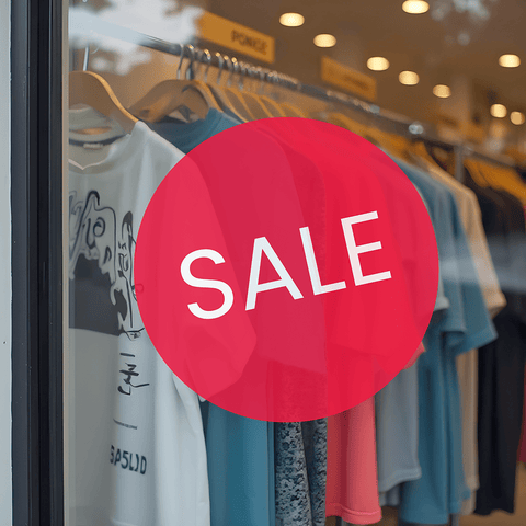 Round Sale Window Decals - Sticker Brothers